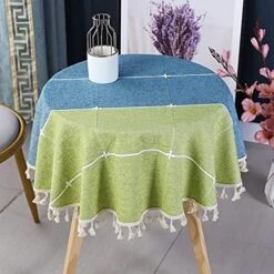 Round Grey Checkered Tablecloth Diameter 90 Inch Neutral Color Cotton Linen Table Cloth Heavy Weight Stitching Tassel Tablecloths For Dining Table Room Kitchen Picnic Outdoor 23 Round Grey Checkered Tablecloth Diameter 90 Inch Neutral Color Cotton Linen Table Cloth Heavy Weight Stitching Tassel Tablecloths For Dining Table Room Kitchen Picnic Outdoor -Generic Furniture Shop 51W1F6aonQS. AC