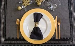 Decorative Buffet Basics Napkin Ring Set, Hammered Gold, 12 Count -Generic Furniture Shop 51W3Gd5ZBmL