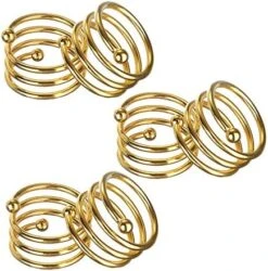 Metal Spiral Napkin Rings Round Serviette Holder Buckles Napkin Rings For Dinner, Holiday Parties, Family Gatherings, Dinner Party, Table Decorations, Set Of 6 (Silver) -Generic Furniture Shop 51W5RRcXPL. AC
