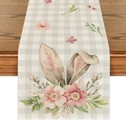 Buffalo Plaid Bunny Rabbit Ears Flower Easter Placemats For Dining Table, 12 X 18 Inch Spring Summer Seasonal Holiday Rustic Vintage Washable Table Mats Set Of 4 -Generic Furniture Shop 51W6wFeGKCL. AC