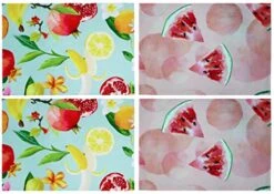 Summer Placemats Set Of 4 - Double Sided Pattern Washable Placemats, Placement Mats For Dining Table, Table Placemats Set Of 4, Linen Placemats, Dining Table Mats, Plate Mat Set, 18"X13"