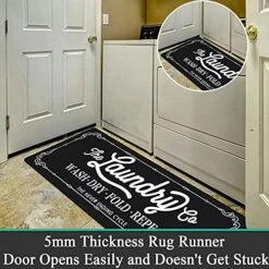 Pauwer Farmhouse Laundry Room Rugs Runner 20"x59" Long Non Slip Waterproof Laundry Mats Kitchen Floor Carpet Durable Cushioned Natural Rubber Foam Area Rug For Laundry Room Kitchen Bathroom -Generic Furniture Shop 51WBHUyfmXL