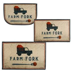 Mohawk Home Farm To Fork Casual Novelty Gray 3 Piece Set Kitchen Mat Perfect For Hallway, Laundry Room, Kitchen