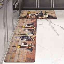 LEEVAN Kitchen Rug Set, Kitchen Floor Mats 2 Piece PVC Leather Anti Fatigue Comfort Heavy Duty Standing Mat Waterproof Oil Proof Non-Skid Rubber Back Washable Doormat Bathroom Area Rug Carpet -Generic Furniture Shop 51WpuCZD2JS. AC