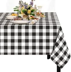 Buffalo Plaid Tablecloth Black And White Checkered Tablecloth Thanksgiving Tablecloth For Thanksgiving Christmas Table Decorations 56x84 Inch -Generic Furniture Shop 51X6HZTGBL. AC