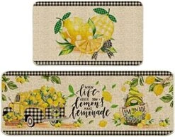 Hexagram Lemon Kitchen Mats Set Of 2, Lemon Kitchen Decor Rugs And Mats Farmhouse Plaid Tree And Truck Mat For Floor,Bathroom, Spring And Summer Lemon Decorations For Home 17x29 Inch-17x47 Inch 19 Hexagram Lemon Kitchen Mats Set Of 2, Lemon Kitchen Decor Rugs And Mats Farmhouse Plaid Tree And Truck Mat For Floor,Bathroom, Spring And Summer Lemon Decorations For Home 17x29 Inch-17x47 Inch -Generic Furniture Shop 51XFD6lQLqL. AC