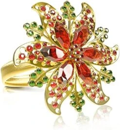 Set Of 8 Christmas Wreath Napkin Rings Set- Diamond Wreath Xmas Napkin Ring Holders For Cloth Napkins, Christmas Holiday Party Dinner Table Decoration -Generic Furniture Shop 51XW8gFqvqL. AC