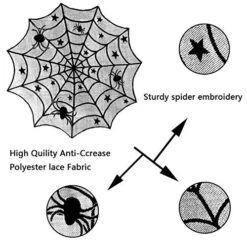 39 Pcs Halloween Decorations Include Black Lace Spiderweb Round Tablecloth, Fireplace Scarf, Rectangle Table Runner And 36 Bats Wall Stickers For Halloween Home Party Decor -Generic Furniture Shop 51XXgjbQE9L