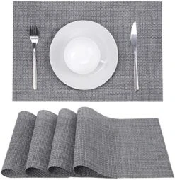 Placemats Set Of 4 Washable Heat-Resistant Non Slip Braided Table Mats Woven PVC Vinyl Kitchen Dining Patio Table Place Mats For Dinner Parties BBQs Indoor And Ourdoor Use.18"x12"(Bamboo-Beige) 24 Placemats Set Of 4 Washable Heat-Resistant Non Slip Braided Table Mats Woven PVC Vinyl Kitchen Dining Patio Table Place Mats For Dinner Parties BBQs Indoor And Ourdoor Use.18"x12"(Bamboo-Beige) -Generic Furniture Shop 51Xm9GUpkSL. AC