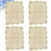 Handmade Crochet Cotton Lace Table Placemats Doilies Value Pack [Set Of 4], Beige