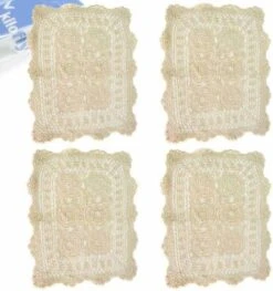 Handmade Crochet Cotton Lace Table Placemats Doilies Value Pack [Set Of 4], Beige -Generic Furniture Shop 51YCFL8XZ8L. AC