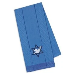 Hanukkah Kitchen Collection Festival Of Lights Celebration Decor, Dish Towel Set, 18x28, Embroidered Dreidel, 3 Piece -Generic Furniture Shop 51YNEESAJlL