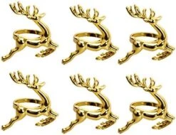 (Set Of 6) Gold Reindeer Dinner Napkin Rings For Christmas Lunch Dinner Party Tableware Napkin Set Christmas Decorations Napkin Holder -Generic Furniture Shop 51Ya1fMuVuL. AC