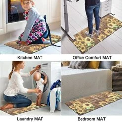 2Pcs Kitchen Rug Runner Set Anti Fatigue Sunflower Mats For Home Office Non Slip Waterproof Heavy Duty Comfort Standing Mats(17''x28''+17''x47'', Burlywood) 8 2Pcs Kitchen Rug Runner Set Anti Fatigue Sunflower Mats For Home Office Non Slip Waterproof Heavy Duty Comfort Standing Mats(17''x28''+17''x47'', Burlywood) -Generic Furniture Shop 51YwbDgfJgL