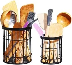 Black Utensil Holder For Kitchen Counter, Matte Ceramic Cooking Utensils Holder For Countertop, Modern Spatula Holder Crock, Rustic Porcelain Utensil Jar For Farmhouse Décor By SMARTHOM 4.4 * 6.2 IN -Generic Furniture Shop 51ZJt9crk2L. AC