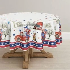 4th Of July Tablecloth 60x84 Inch, Patriotic Independence Day Memorial Day Red Truck Cat Table Cover For Party Picnic Dinner Decor -Generic Furniture Shop 51ZaZGz8N2L. AC