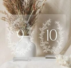 Acrylic Wedding Table Numbers 1-10 With Stands | 4x6 Inch Printed Calligraphy, Clear Table Number Signs And Holders | Perfect For Wedding Reception, Centerpiece Decoration, Event, Party -Generic Furniture Shop 51ZpDXqpaQL. AC