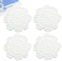 Kilofly Handmade Crochet Round Cotton Lace Table Placemats Doilies Value Pack [Set Of 4], Medallion, 9.8 X 9.6 Inch, White -Generic Furniture Shop 51aHh2e5Q0L. AC