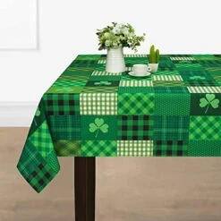 St. Patrick’s Day Tablecloth, Green Lucky Shamrock Table Cloth, Buffalo Plaid Checkered Tablecloths, Four Leaf Clovers Waterproof Tablecloth Rectangle For Dinner Party Decoration, 60 X 84 Inch -Generic Furniture Shop 51aXszU5sHL. AC 2