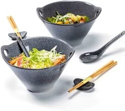 Ramen Bowls With Chopsticks And Spoons Set, 26 OZ Ceramic Japanese Noodle Bowls Set Of 2, Porcelain Deep Udon Bowl For Salad, Pasta, Reactive Glaze, Microwave & Dishwasher Safe (Green) -Generic Furniture Shop 51aZUOfbAfL. AC