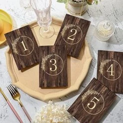 12 Pieces Rustic Wooden Wedding Table Numbers Decors Country Wedding Table Decoration Self Stand Wedding Centerpieces Table Signs For Wedding Bridal Shower Restaurant Reception Decor, Number 1-12 -Generic Furniture Shop 51agYXILElL