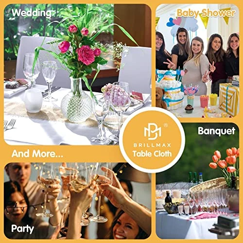 6 Pack White Tablecloths For 8 Foot Rectangle Tables 60 X 126 Inch - 8ft Rectangular Bulk Linen Polyester Fabric Washable Long Table Clothes For Wedding Reception Banquet Party Buffet Restaurant 4 6 Pack White Tablecloths For 8 Foot Rectangle Tables 60 X 126 Inch - 8ft Rectangular Bulk Linen Polyester Fabric Washable Long Table Clothes For Wedding Reception Banquet Party Buffet Restaurant - Image 4