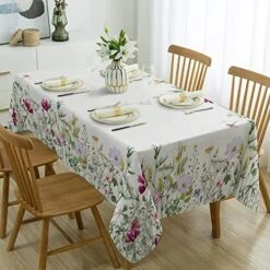 Spring Tablecloth Rectangle 52 X 70 Plant Floral Table Cloth Waterproof Oil-Proof Summer Flowers Wildflower Kitchen Spillproof Tablecloths Table Cover For Indoor And Outdoor Use 18 Spring Tablecloth Rectangle 52 X 70 Plant Floral Table Cloth Waterproof Oil-Proof Summer Flowers Wildflower Kitchen Spillproof Tablecloths Table Cover For Indoor And Outdoor Use -Generic Furniture Shop 51bBSQ45cbL