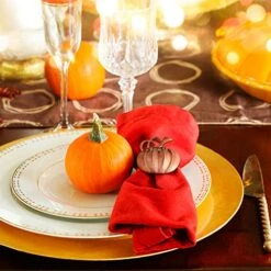 Umpkin Napkin Ring Holders Thanksgiving Halloween Napkin Rings Fall Napkin Ring Holders Pumpkin Dinner Tables Rings For Thanksgiving, Dinner Parties, Weddings, Family Gatherings (6 Pieces) -Generic Furniture Shop 51bBUTnLeUL