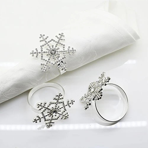 Snowflake Napkin Rings Set Of 12 Summer Wedding Valentines Day Easter Rhinestone Dinners Parties Supply Decor Silver (Silver Rhinestone) 1 Snowflake Napkin Rings Set Of 12 Summer Wedding Valentines Day Easter Rhinestone Dinners Parties Supply Decor Silver (Silver Rhinestone)