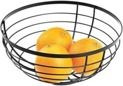 Austin Wire Bowl, Metal Fruit Basket With Lattice Design, Matte Black -Generic Furniture Shop 51c011Bu4hL. AC