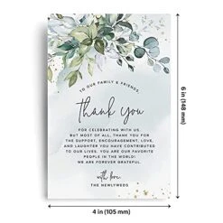 Thank You Place Setting, Greenery Watercolor, Table Place Cards For Weddings, Receptions, Rehearsals, Dinner Parties, Events And Celebrations, 4"x6" (50 Cards) -Generic Furniture Shop 51cFs9YHrsS
