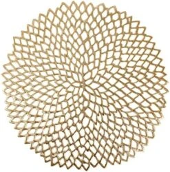 Et Of 6, Gold Metallic Vinyl Round Placemats Laminated Plastic Morden Dining Table Decoration, Floral By Snowkingdom -Generic Furniture Shop 51cHSAyJdVL. AC
