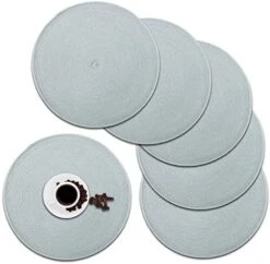 Round Placemats, Crossweave Heat Resistant Woven Round Place Mats Diameter 13.5 Inch For Kitchen Table Set Of 6 (Nautical Blue) -Generic Furniture Shop 51cOKfxvqkL. AC