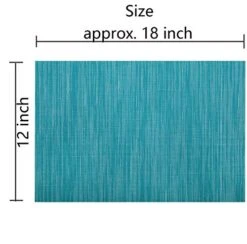 Placemats Set Of 6 Woven Vinyl Place Mats For Dining Table Wipe Clean Stain Resistant Table Mats (6, Teal Blue)