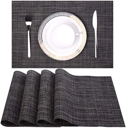 Placemats Set Of 4 Washable Heat-Resistant Non Slip Braided Table Mats Woven PVC Vinyl Kitchen Dining Patio Table Place Mats For Dinner Parties BBQs Indoor And Ourdoor Use.18"x12"(Bamboo-Beige) 8 Placemats Set Of 4 Washable Heat-Resistant Non Slip Braided Table Mats Woven PVC Vinyl Kitchen Dining Patio Table Place Mats For Dinner Parties BBQs Indoor And Ourdoor Use.18"x12"(Bamboo-Beige) - Image 8