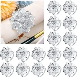 24 Pcs Napkin Rings Alloy Napkin Rings Hollow Out Flower Ring Napkin Holder Adornment Exquisite Household Floral Rhinestone Napkin Rings Set For Christmas Wedding Party Table Decor (Gold) -Generic Furniture Shop 51dzHC2NEgL. AC