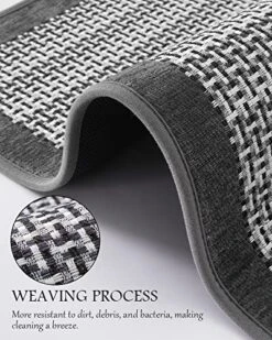 PADOOR Kitchen Rugs Mats Non Skid Washable - 20x47 Inch Kitchen Runners Farmhouse Style,Weave Floor Mats For In Front Of Sink Gray -Generic Furniture Shop 51eJHeX6deL