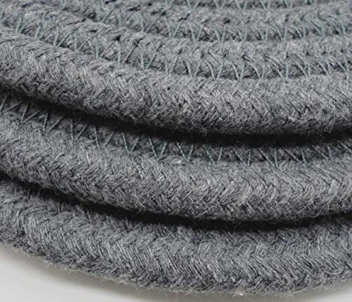 Kitchen Potholders Set Trivets Set Pure Cotton Thread Weave Hot Pot Holders Set Hot Pads Hot Mats, Round Stylish Coasters, Diameter 7 Inches, Set Of 3 (Dark Grey, 7") 4 Kitchen Potholders Set Trivets Set Pure Cotton Thread Weave Hot Pot Holders Set Hot Pads Hot Mats, Round Stylish Coasters, Diameter 7 Inches, Set Of 3 (Dark Grey, 7") - Image 4