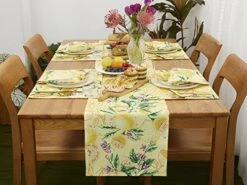 100% Polyester Placemats For Dining Table Set Of 6, Reversable & Waterproof For Indoor Or Outdoor Use, Heat-Resistant Non-Slip Place Mats For Kitchen Table Mats 13 X 19 Inch, Lemon Bliss -Generic Furniture Shop 51fN2SpDSHL