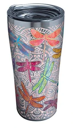 Tervis Triple Walled Dragonfly Mandala Insulated Tumbler Cup Keeps Drinks Cold & Hot, 20oz, Stainless Steel