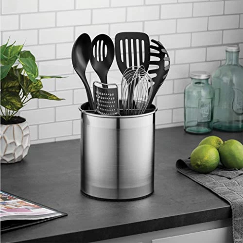 Xtra-Large Stainless Steel Kitchen Utensil Holder - 360° Rotating Utensil Caddy - Weighted Base For Stability - Utensil Crock With Removable Divider For Easy Cleaning - Countertop Utensil Organizer. 2 Xtra-Large Stainless Steel Kitchen Utensil Holder - 360° Rotating Utensil Caddy - Weighted Base For Stability - Utensil Crock With Removable Divider For Easy Cleaning - Countertop Utensil Organizer. - Image 2