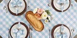Buffalo Check Collection, Classic Farmhouse Tablecloth, Table Topper, 40x40, Light Blue & White 19 Buffalo Check Collection, Classic Farmhouse Tablecloth, Table Topper, 40x40, Light Blue & White -Generic Furniture Shop 51fcpXohYtL