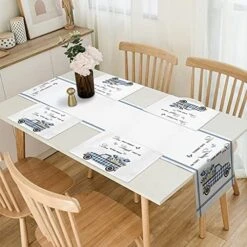 Thanksgiving Table Runner With Placemats Set Of 6 - Happy Thanksgiving Turkey Autumn Fall Harvest Pumpkin Maple Leaves 13 X 90 Inch Table Runner Set Cotton Linen Table Mats For Dining Table 21 Thanksgiving Table Runner With Placemats Set Of 6 - Happy Thanksgiving Turkey Autumn Fall Harvest Pumpkin Maple Leaves 13 X 90 Inch Table Runner Set Cotton Linen Table Mats For Dining Table -Generic Furniture Shop 51gjnCmUY S. AC