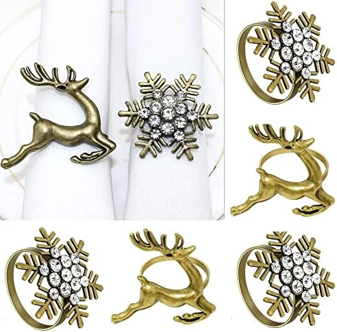 Snowflake Napkin Rings Set Of 12 Summer Wedding Valentines Day Easter Rhinestone Dinners Parties Supply Decor Silver (Silver Rhinestone) 8 Snowflake Napkin Rings Set Of 12 Summer Wedding Valentines Day Easter Rhinestone Dinners Parties Supply Decor Silver (Silver Rhinestone) - Image 8