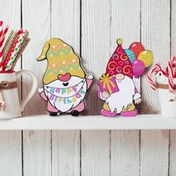 3 PCS Wooden Happy Birthday Gnomes Self-Standing Gnome Table Decorations Birthday Gnomes Table Signs Tray Gnome Decor For Home,Garden Birthday Party -Generic Furniture Shop 51grHMWQ7ZL