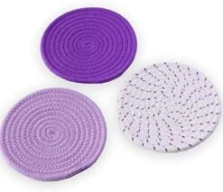 100% Cotton Thread Weave Potholders And Trivets - Stylish Coasters, Hot Pads, Hot Mats, Spoon Rest (Set Of 3) - 7 Inch Diameter Placemats - Perfect For Cooking And Baking By Diameter (Purple) -Generic Furniture Shop 51h7UOjJvIL. AC