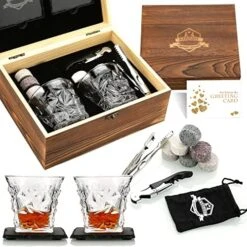 Whiskey Stones Gift Set - Whiskey Glass Set Of 2 - Granite Chilling Whiskey Rocks - Scotch Bourbon Whiskey Glass Gift Box Set - Best Drinking Gifts For Men Dad Husband Birthday Party Holiday Present -Generic Furniture Shop 51hLKVoSJL. AC