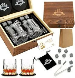 Whiskey Stones Gift Set - Whiskey Glass Set Of 2 - Granite Chilling Whiskey Rocks - Scotch Bourbon Whiskey Glass Gift Box Set - Best Drinking Gifts For Men Dad Husband Birthday Party Holiday Present -Generic Furniture Shop 51hQRbTTWL. AC