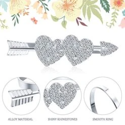 12 Pieces Valentine Napkin Ring Love Napkin Ring Holder Buckle Heart Shaped Napkin Rings Metal Napkin Ring Holder With Rhinestones For Valentine Wedding Party Dinner Table Decor (Silver) -Generic Furniture Shop 51hSzXofQEL