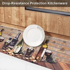 LEEVAN Kitchen Rug Set, Kitchen Floor Mats 2 Piece PVC Leather Anti Fatigue Comfort Heavy Duty Standing Mat Waterproof Oil Proof Non-Skid Rubber Back Washable Doormat Bathroom Area Rug Carpet -Generic Furniture Shop 51ha8RMehhS